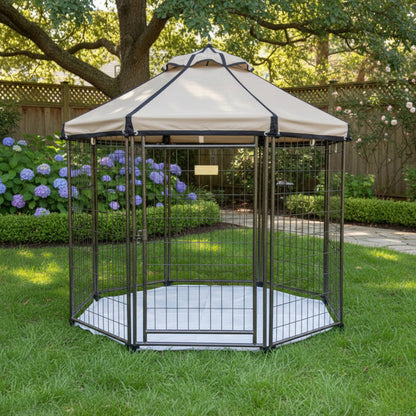Replacement Canopy for Advantek 23405 5 Foot Portable Pet Dog Gazebo Kennel Playpen - Beige, RipLock 350