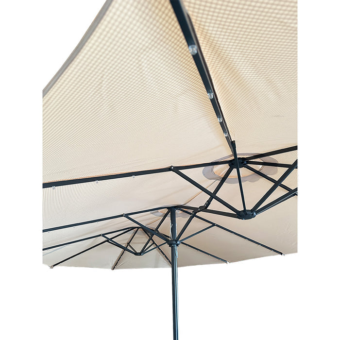 Replacement Canopy for Ainfox Hopkinton 15' Double Sided Patio LED Umbrella - RipLock 350