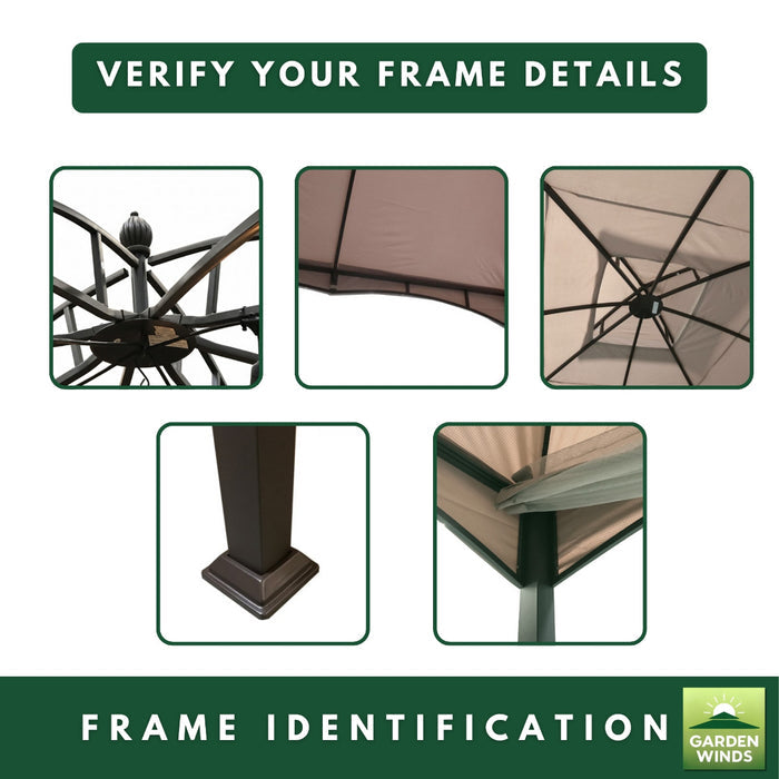 Replacement Canopy for Allen Roth GF-12S004B, TPGAZ17-002 10' x 12' Gazebo