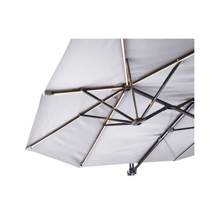 Replacement Canopy for Canvas Simcoe Triple Offset Solar Umbrella - RipLock 350 - Slate Gray