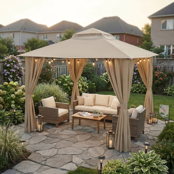 Replacement Canopy for Cobizi 10’ x 10’ Gazebo - Beige, RipLock 350