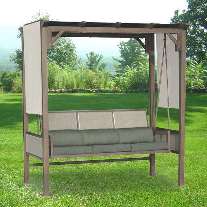 Replacement Canopy for Danbury Pergola Swing - Slate Gray - Riplock 350