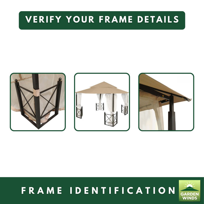 Replacement Canopy for Harbor GFS01250B 12' x 12' Gazebo - Beige