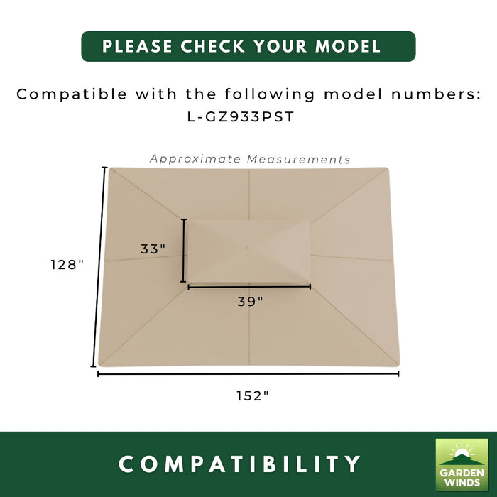 Replacement Canopy for Massillon Biscayne L-GZ933PST 10' x 12' Gazebo