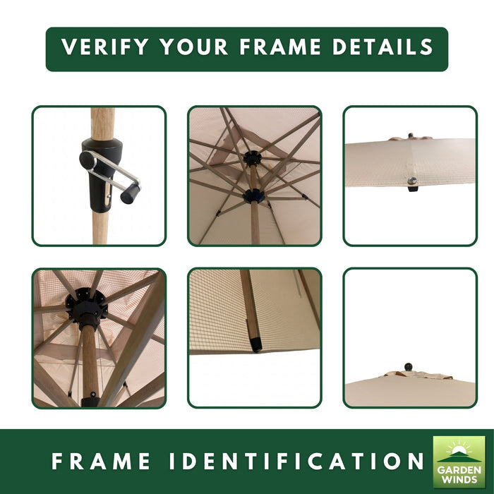 Replacement Canopy for Purple Leaf 9' x 12' Patio Umbrella - Beige, RipLock 350