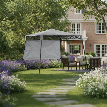 Replacement Canopy for Quik Shade Tangkula 167519DS Base 7' x 7', Canopy Top 6' X 6' Slant Leg - Slate Gray, RipLock 350