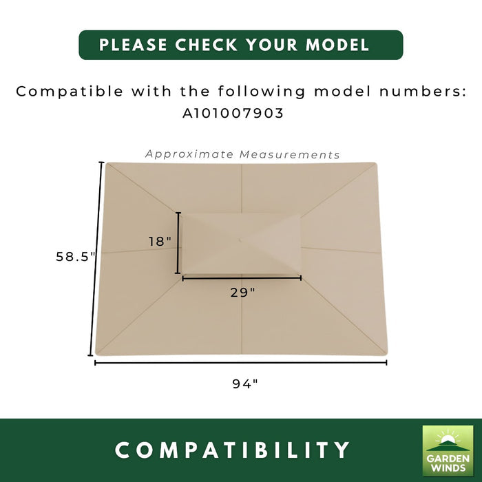 Replacement Canopy for Westbrook A103001601 Grill Gazebo