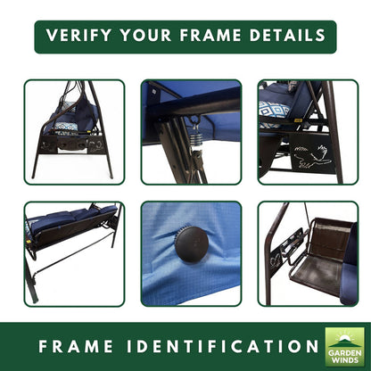 Replacement Canopy for ZZW 3 Seat Eagle Swing - Blue, RipLock 350