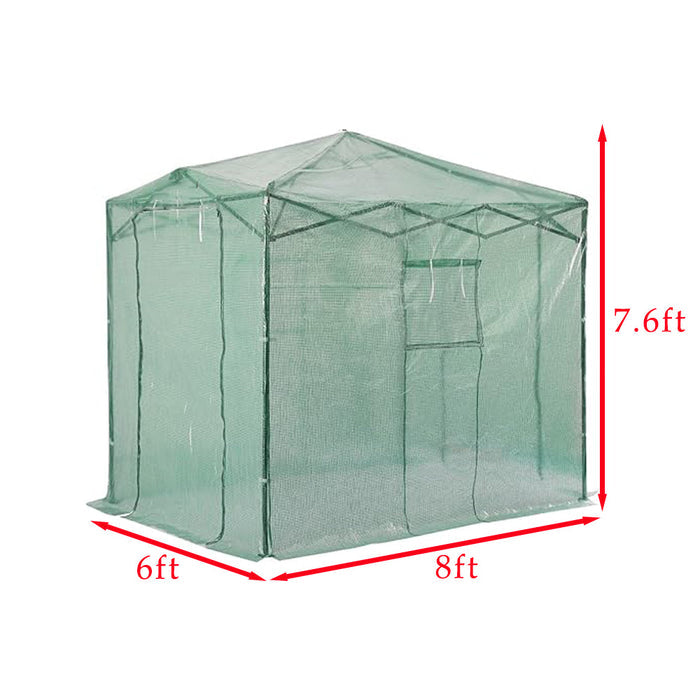 Replacement Cover for Crown Shades 8’ x 6’ Pop Up Greenhouse - PE Fabric - Green