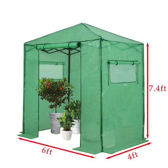 Replacement Cover for Eagle Peak 6' x 4' Portable Walk In Instant Pop Up Greenhouse - PE Fabric - Green