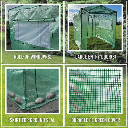 Replacement Cover for Eagle Peak 6' x 4' Portable Walk In Instant Pop Up Greenhouse - PE Fabric - Green