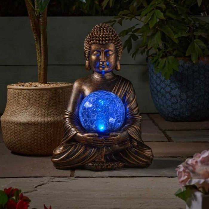 Smart Garden Gazing Buddha Solar Figurine